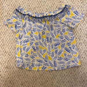 Embroidered off shoulder top